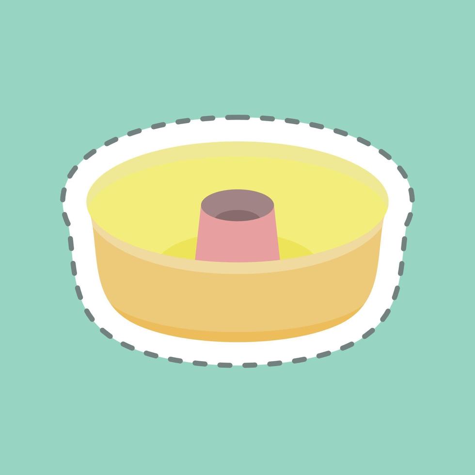 Sticker line cut Cake Mold. suitable for Bakery symbol. simple design editable. design template vector. simple illustration vector