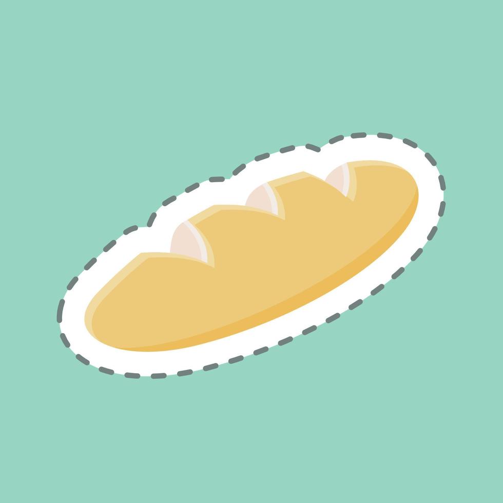 Sticker line cut Bread. suitable for Bakery symbol. simple design editable. design template vector. simple illustration vector