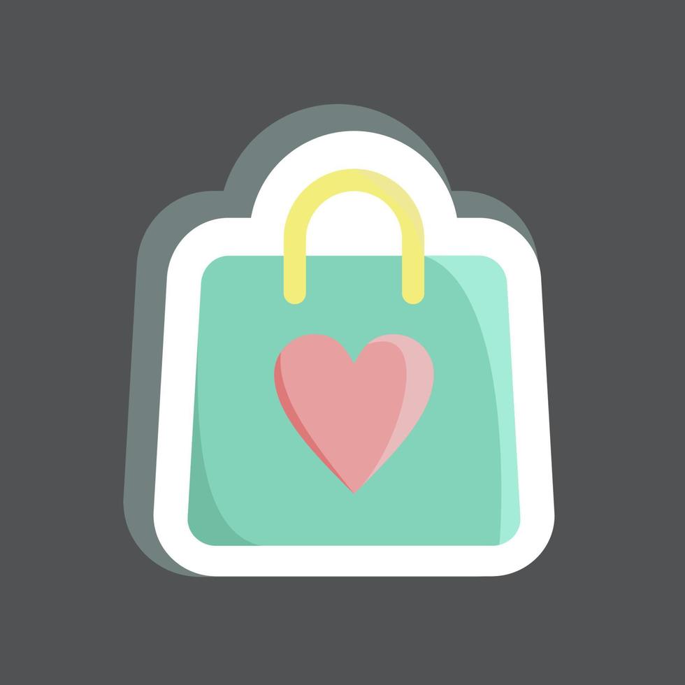 bolsa de regalo con pegatinas. adecuado para el símbolo de los niños. diseño simple editable. vector de plantilla de diseño. ilustración sencilla