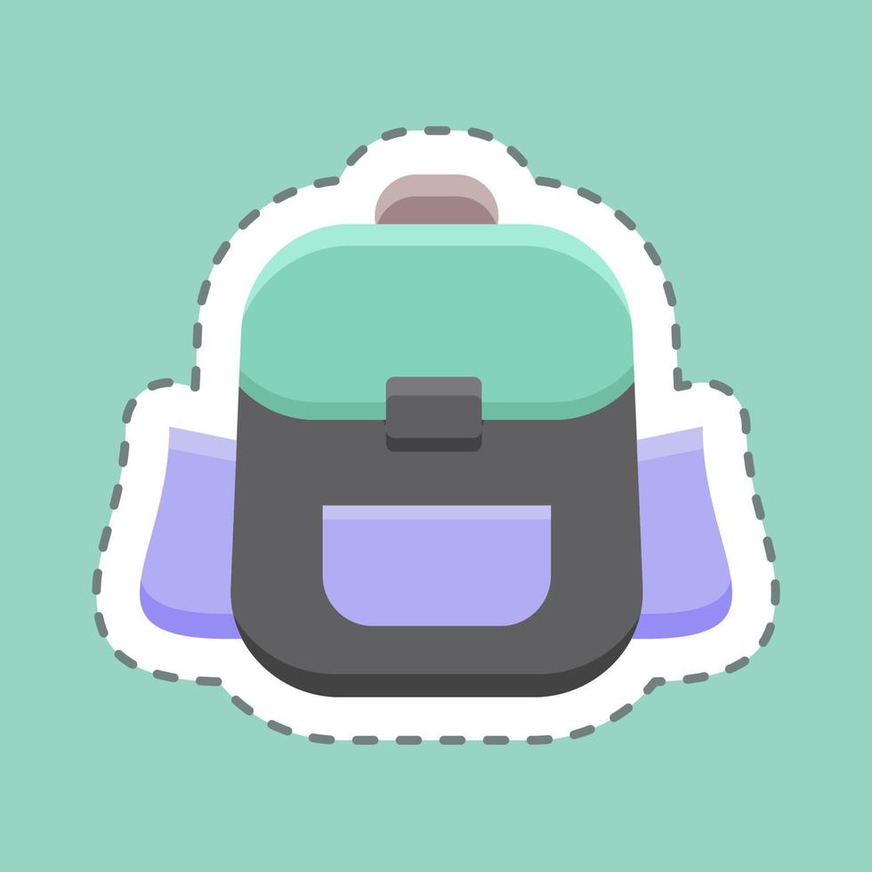 Sticker line cut Backpack. suitable for education. simple design editable. design template vector. simple illustration vector