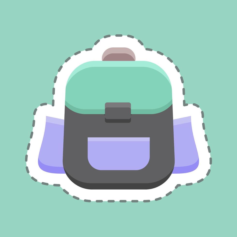 mochila con corte de línea adhesiva. adecuado para la educación. diseño simple editable. vector de plantilla de diseño. ilustración sencilla