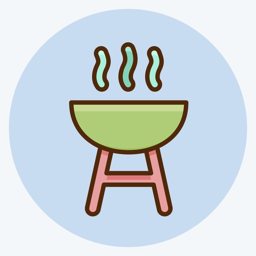 Icon Grill. suitable for education symbol. flat style. simple design editable. design template vector. simple illustration vector