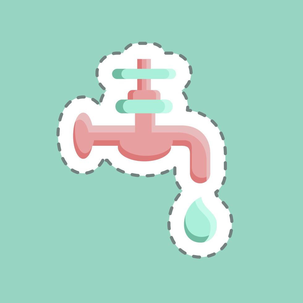 Sticker line cut Water Supply. suitable for building symbol. simple design editable. design template vector. simple illustration vector