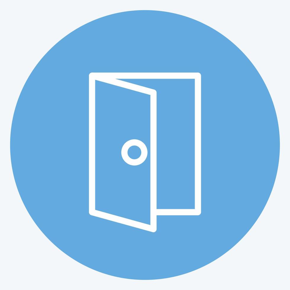 Icon Door. suitable for building symbol. blue eyes style. simple design editable. design template vector. simple illustration vector