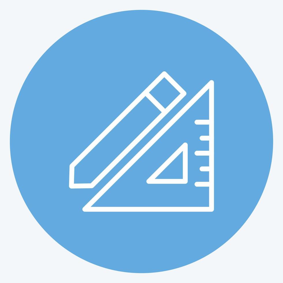 Icon Pencil and Ruler. suitable for building symbol. blue eyes style. simple design editable. design template vector. simple illustration vector