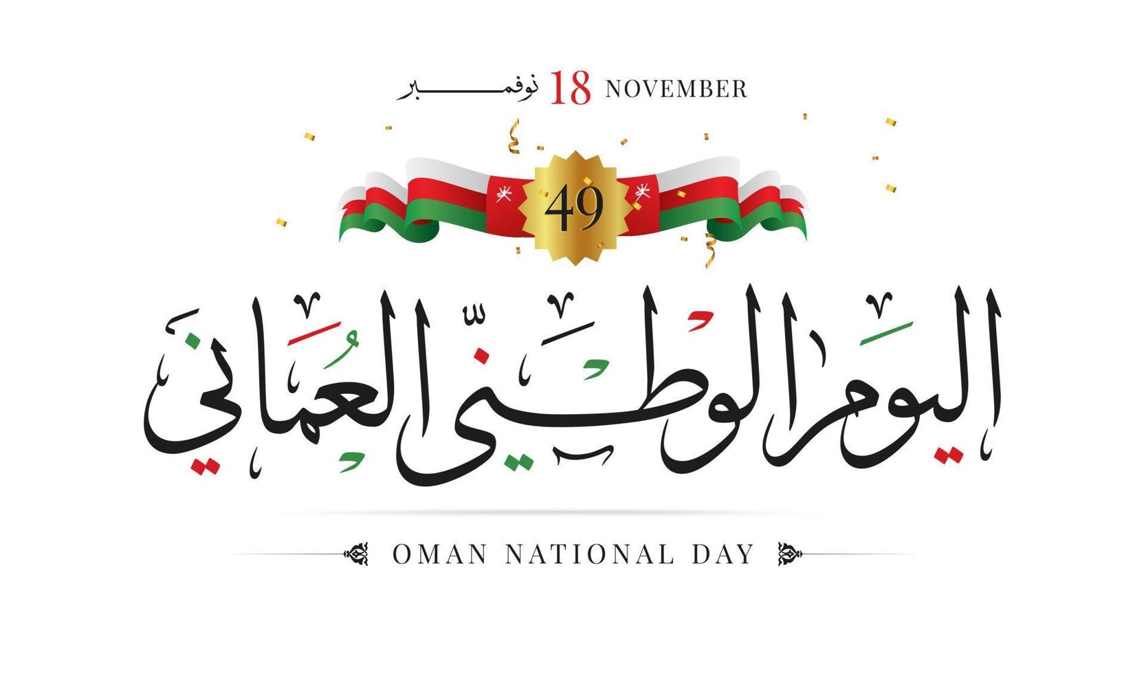 Sultanate of Oman National Day 18 November vector illustration