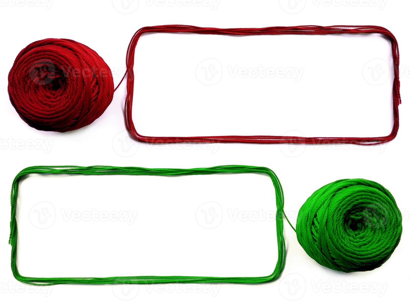 Two of Knitting yarn on white background photo