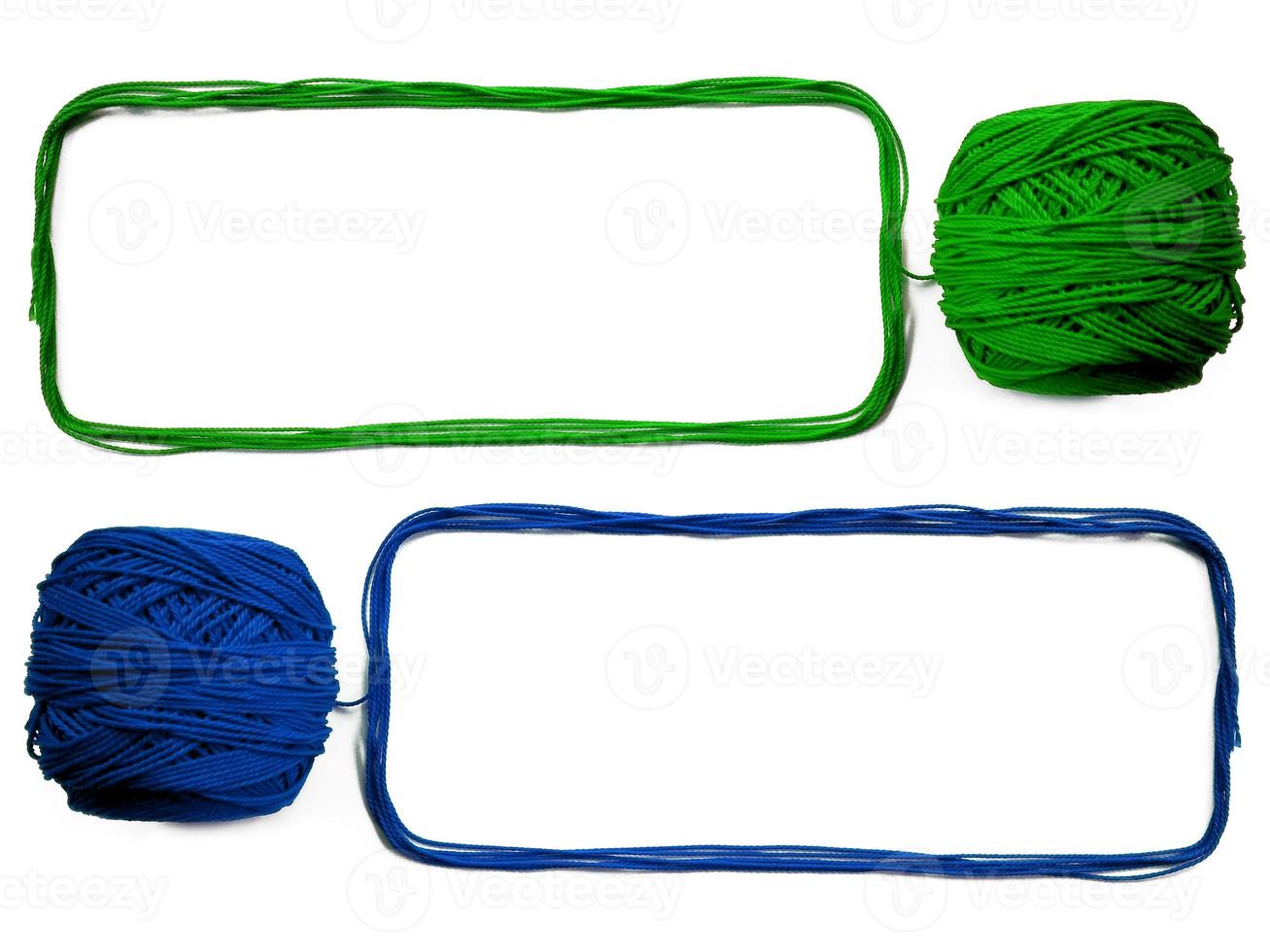 Two of Knitting yarn on white background photo