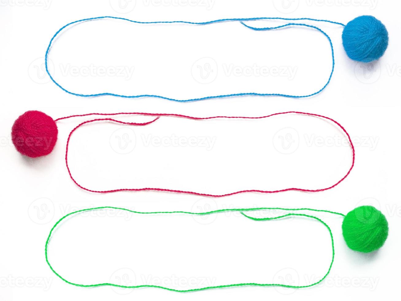 Colorful threads isolated on white background photo