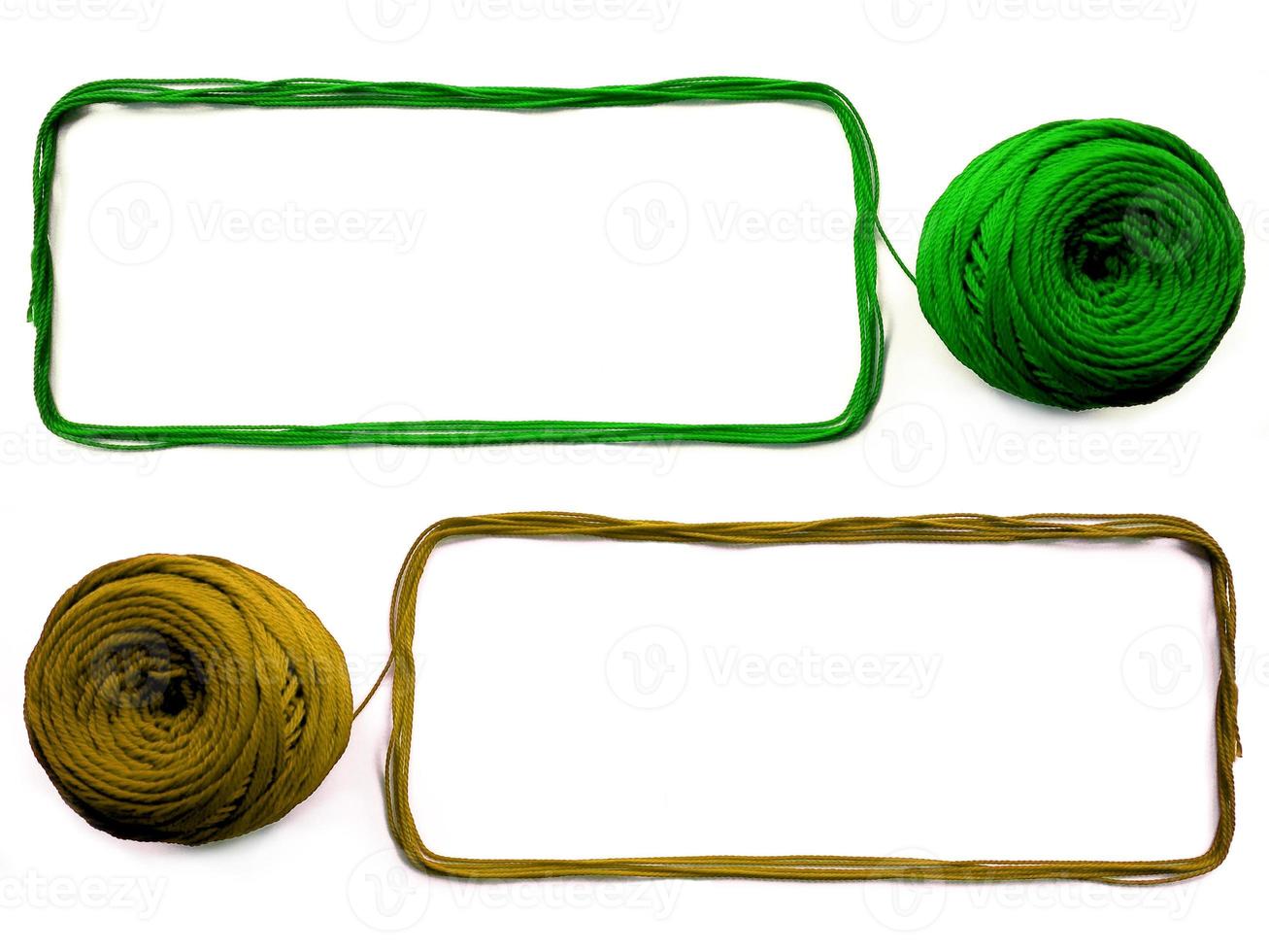 Two of Knitting yarn on white background photo