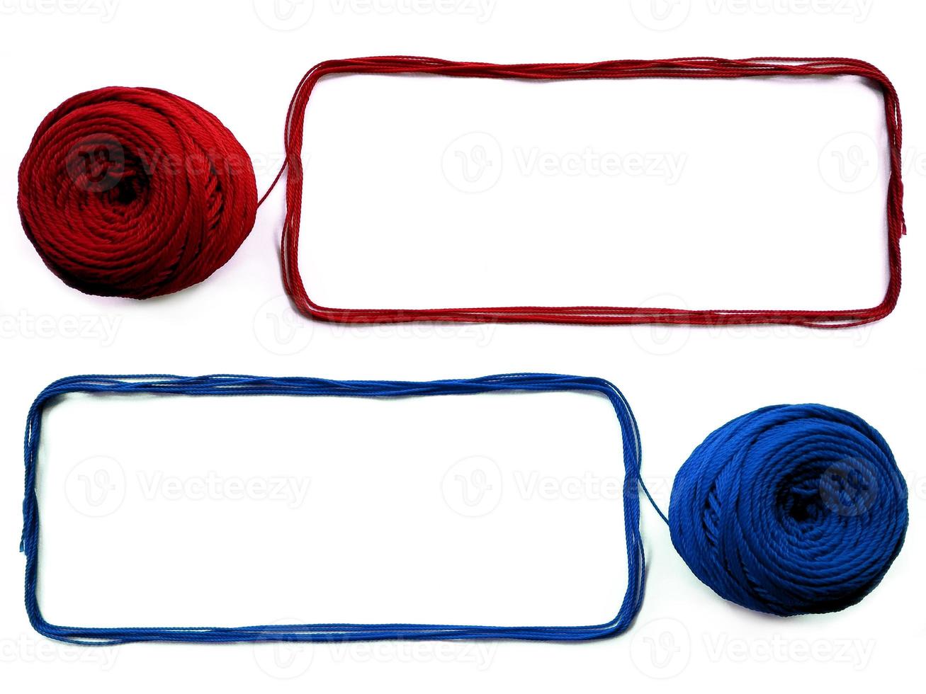 Two of Knitting yarn on white background photo