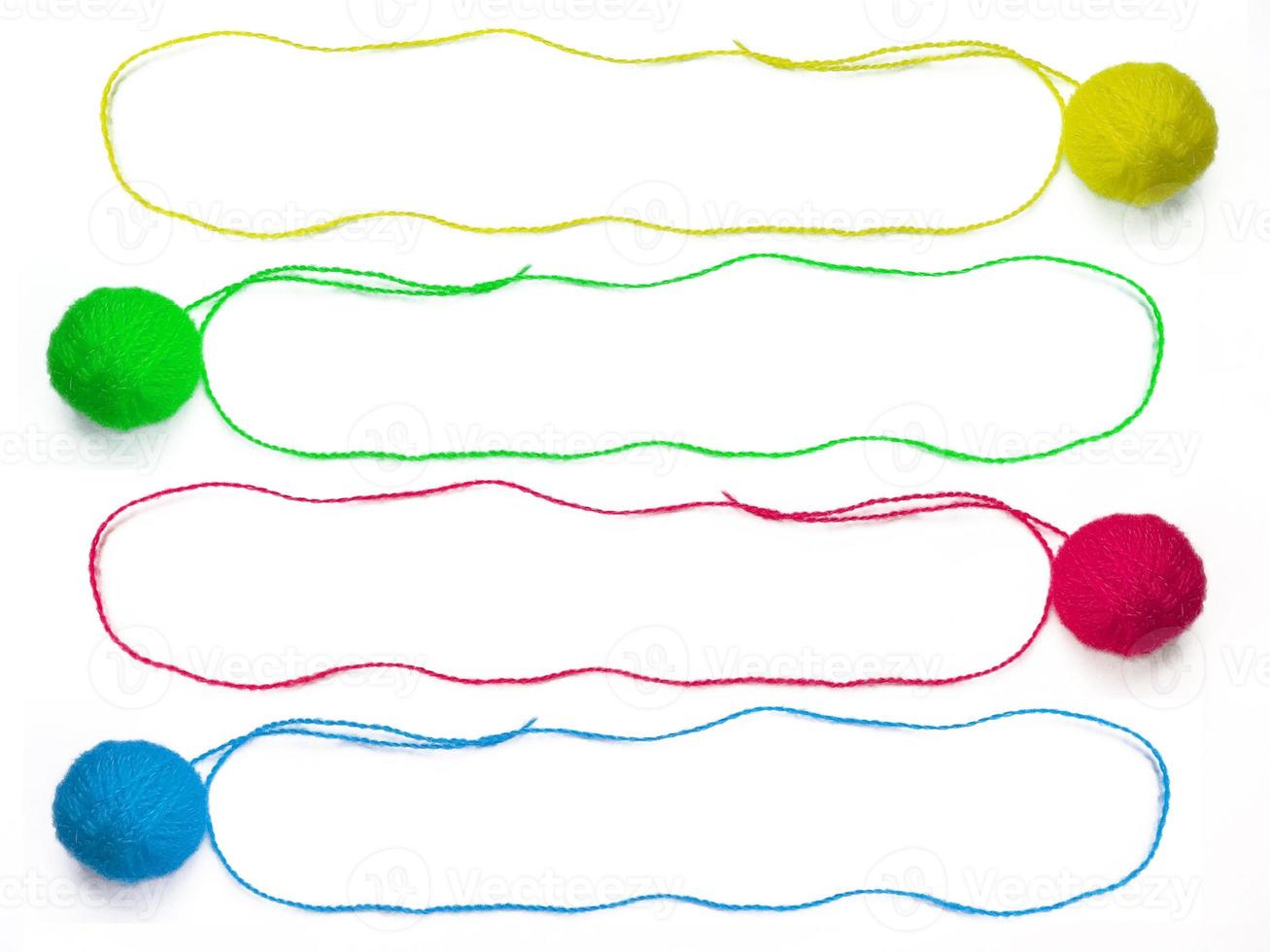 Colorful threads isolated on white background photo