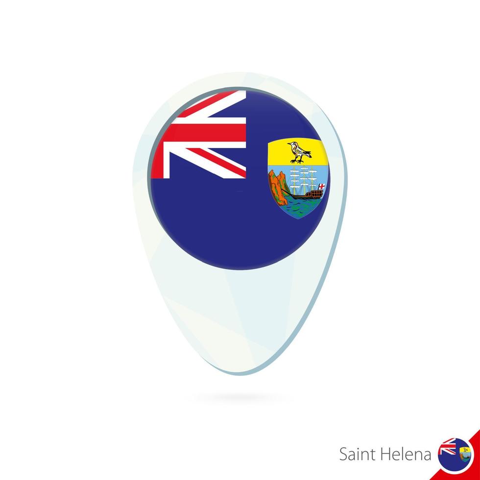 Saint Helena flag location map pin icon on white background. vector
