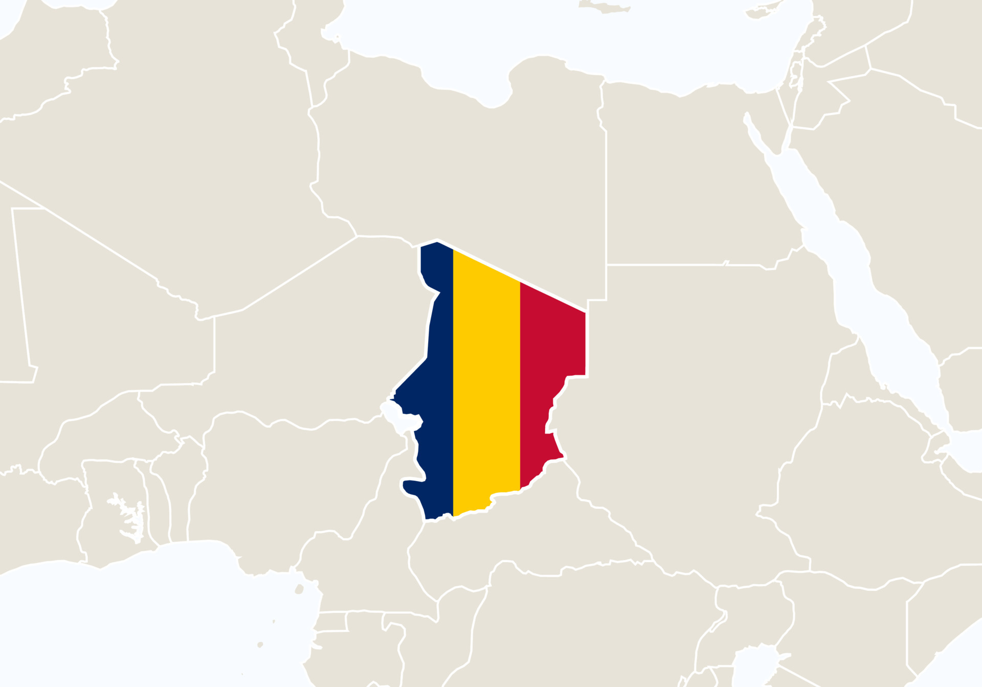 Frica Con El Mapa De Chad Resaltado 8074071 Vector En Vecteezy Africa With Highlighted Chad Map Vector 