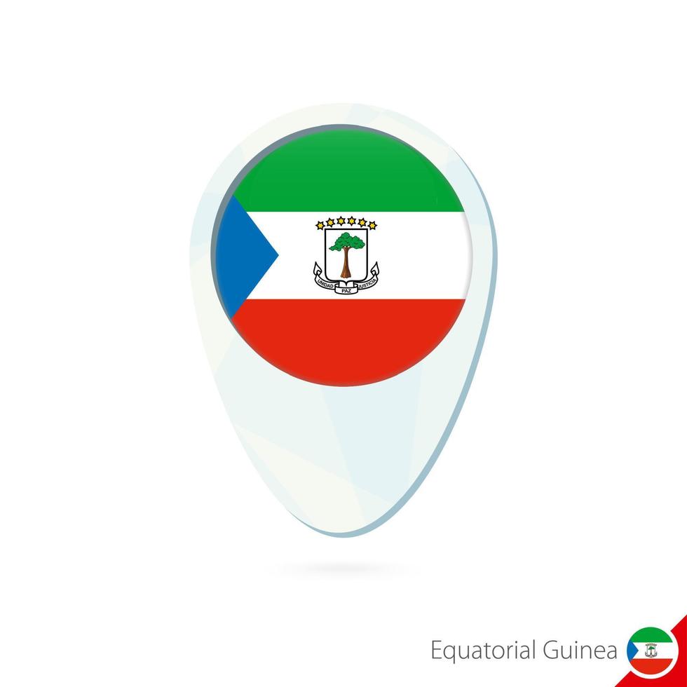 Equatorial Guinea flag location map pin icon on white background. vector