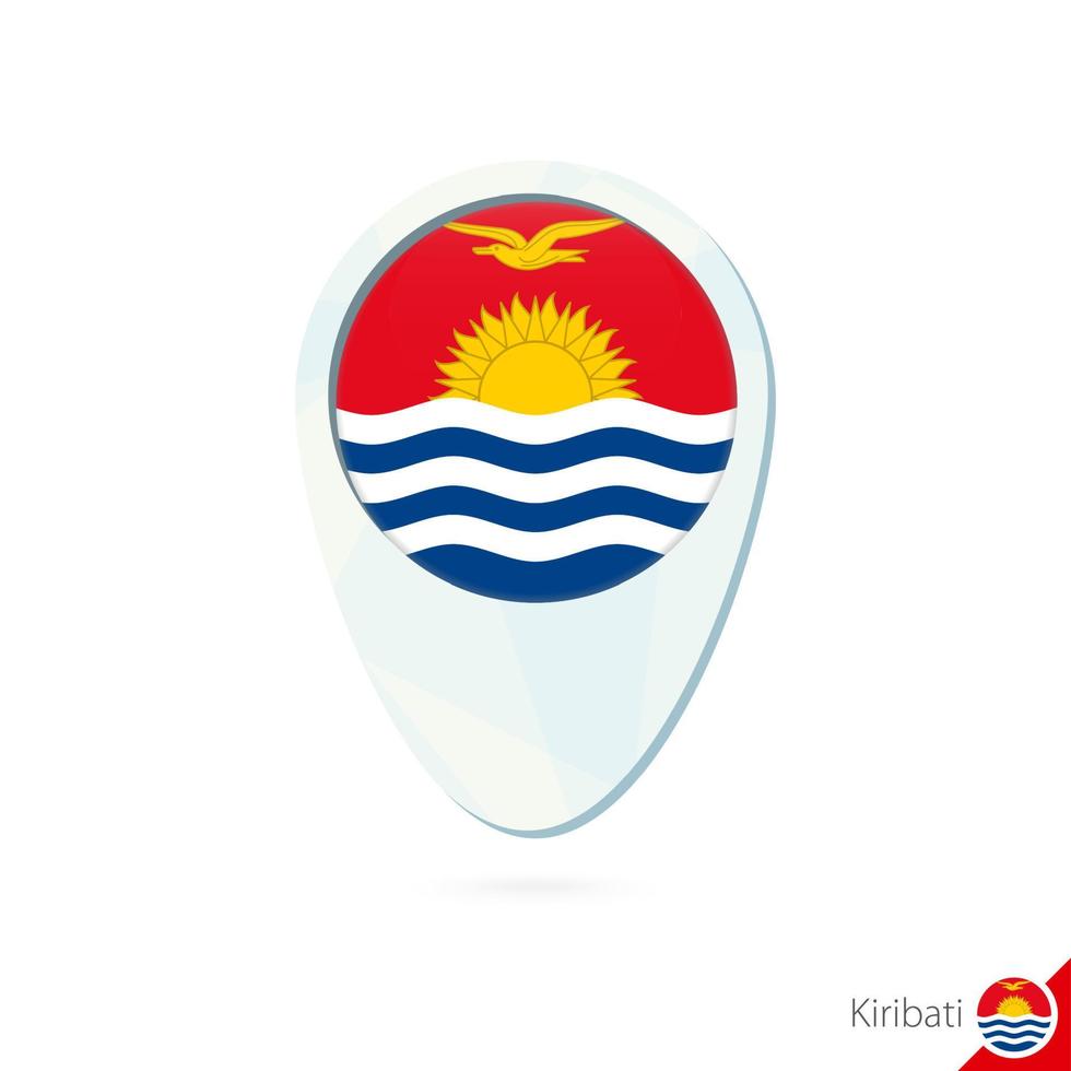 icono de pin de mapa de ubicación de bandera de kiribati sobre fondo blanco. vector