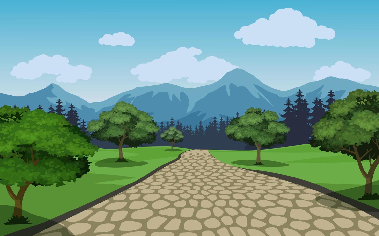 hermoso paisaje de vector de parque natural