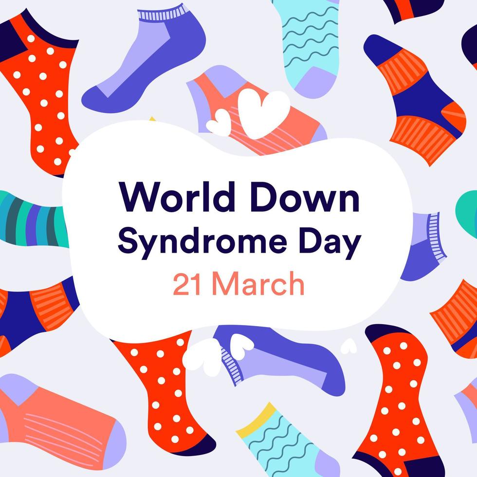 World Down Syndrome Day, March 21 vector illustration
