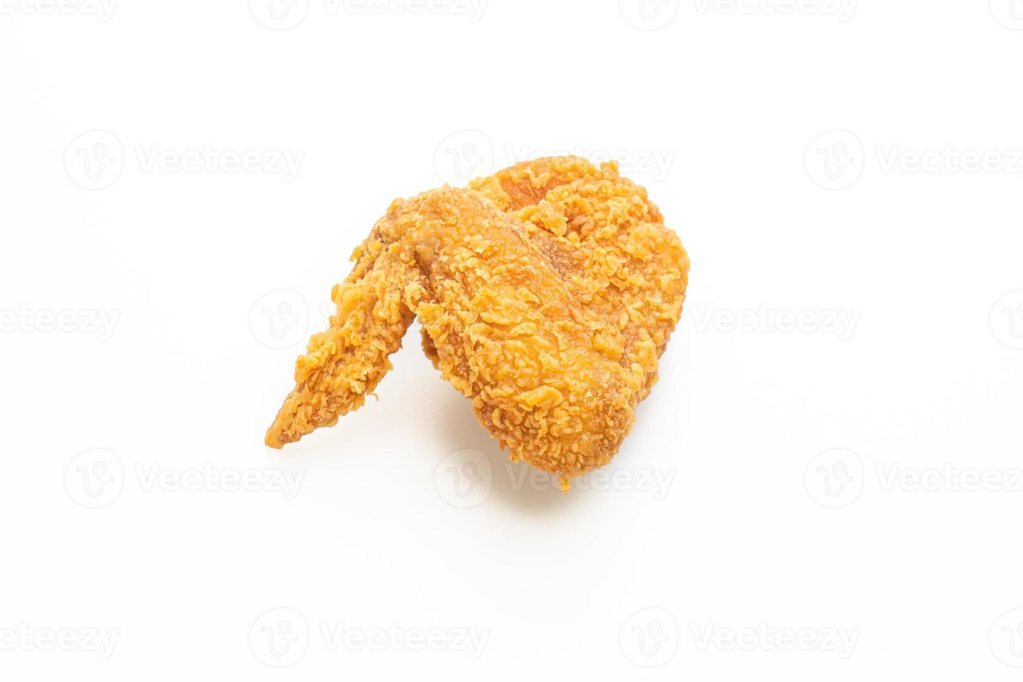 fried chicken on white background photo