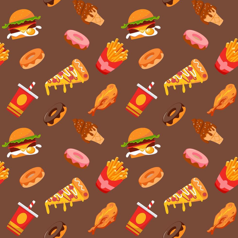 Seamless Junk Foods Pattern vector