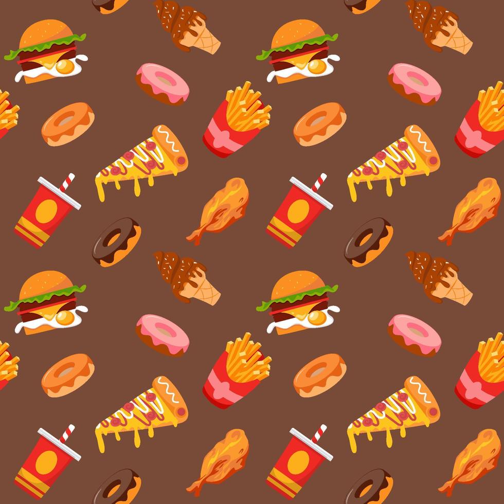 Seamless Junk Foods Pattern vector