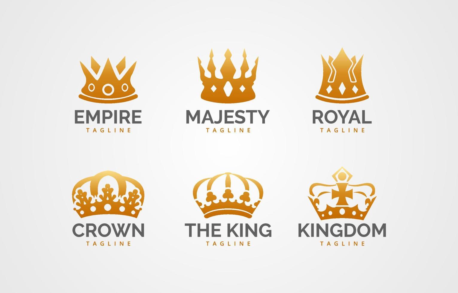 Golden Crown Logo Collection vector