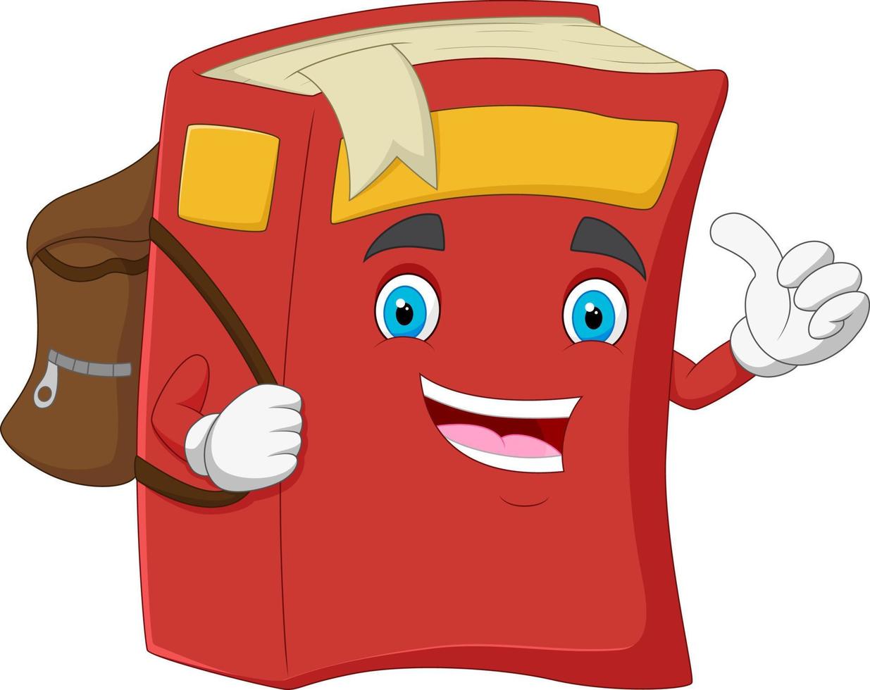 A happy book cartoon giving a thumb up vector