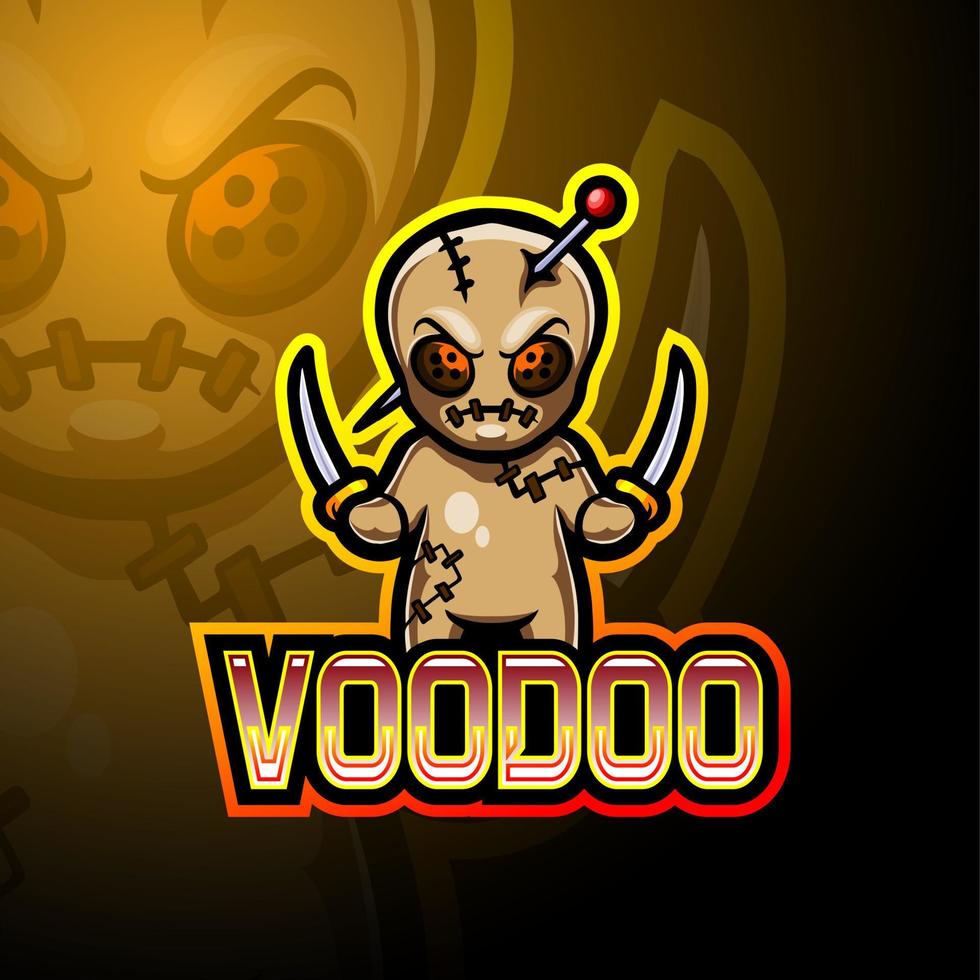 diseño de mascota de logotipo vudú esport vector