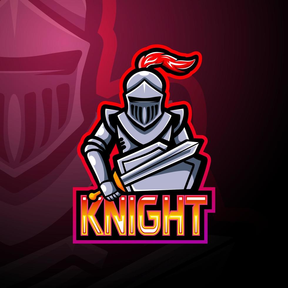 Knight esport logo mascot design vector