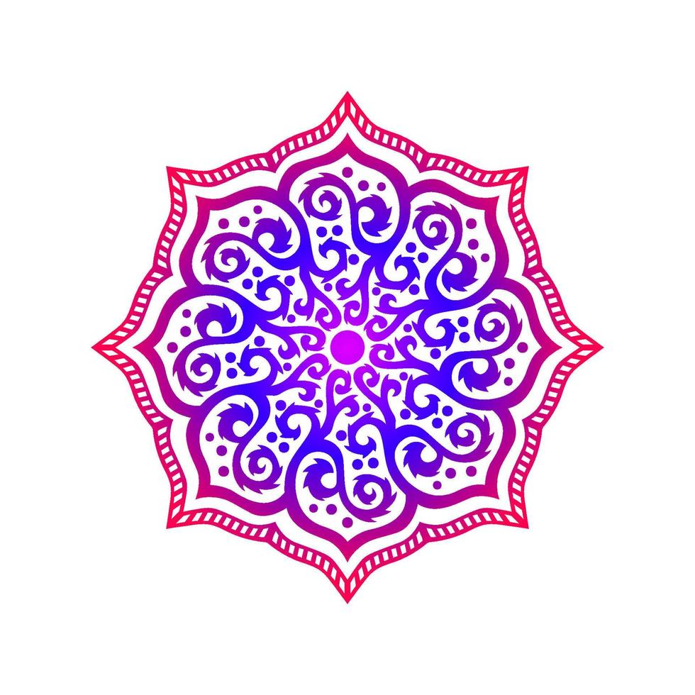 elemento decorativo étnico, adorno indio, arte mandala, elemento de diseño aislado mandala, adorno redondo floral estilizado, patrón de mandala de lujo, mandala floral vectorial en estilo indio, adorno mehndi vector
