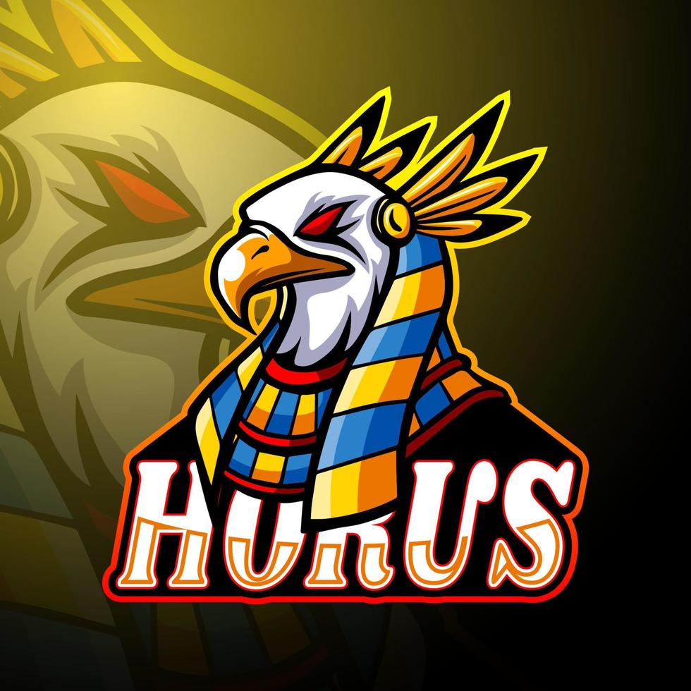 Horus esport logo mascot design vector