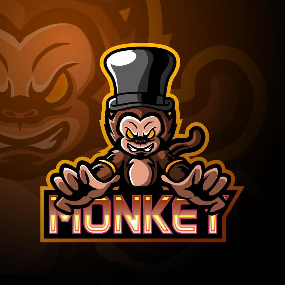 monkey esport logo mascot design vector