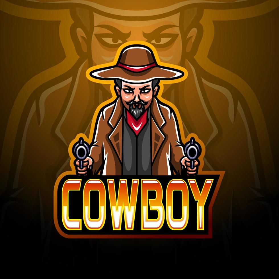 Cowboy esport logo mascot design vector