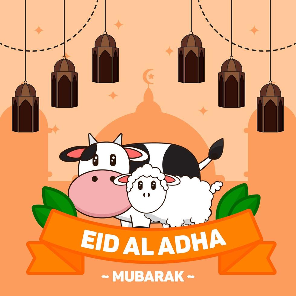 Eid Al Adha Greeting Background Design vector