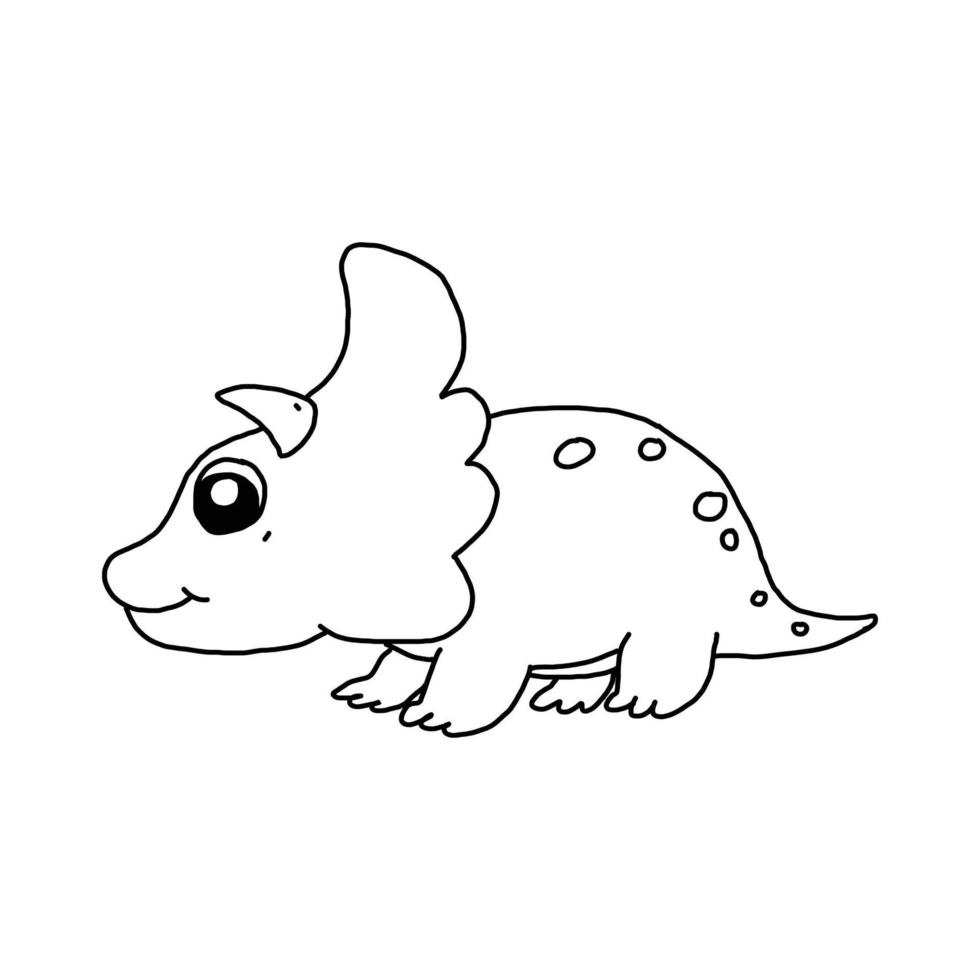 Cute dinosaur coloring pages for kids learn to draw vector