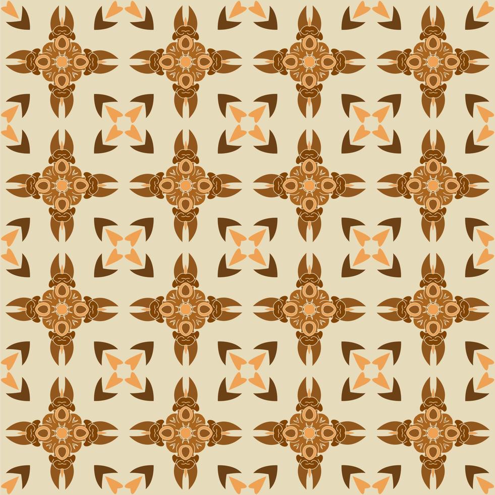motivo batik indonesio de color marrón. motivo, boceto, ilustración, batik vector