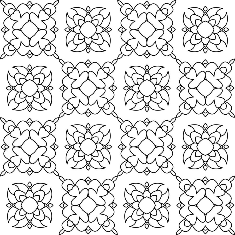 black and white sketch of flora and fauna batik. can be used for various purposes vector