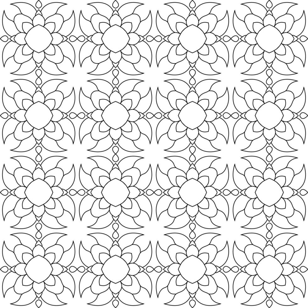 boceto en blanco y negro de flora y fauna batik. se puede utilizar para diversos fines vector