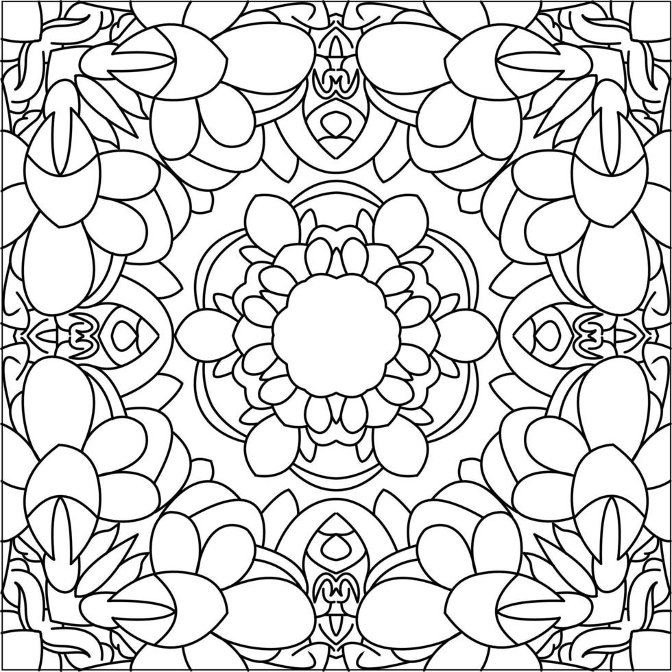 black and white sketch of flora and fauna batik. can be used for various purposes vector