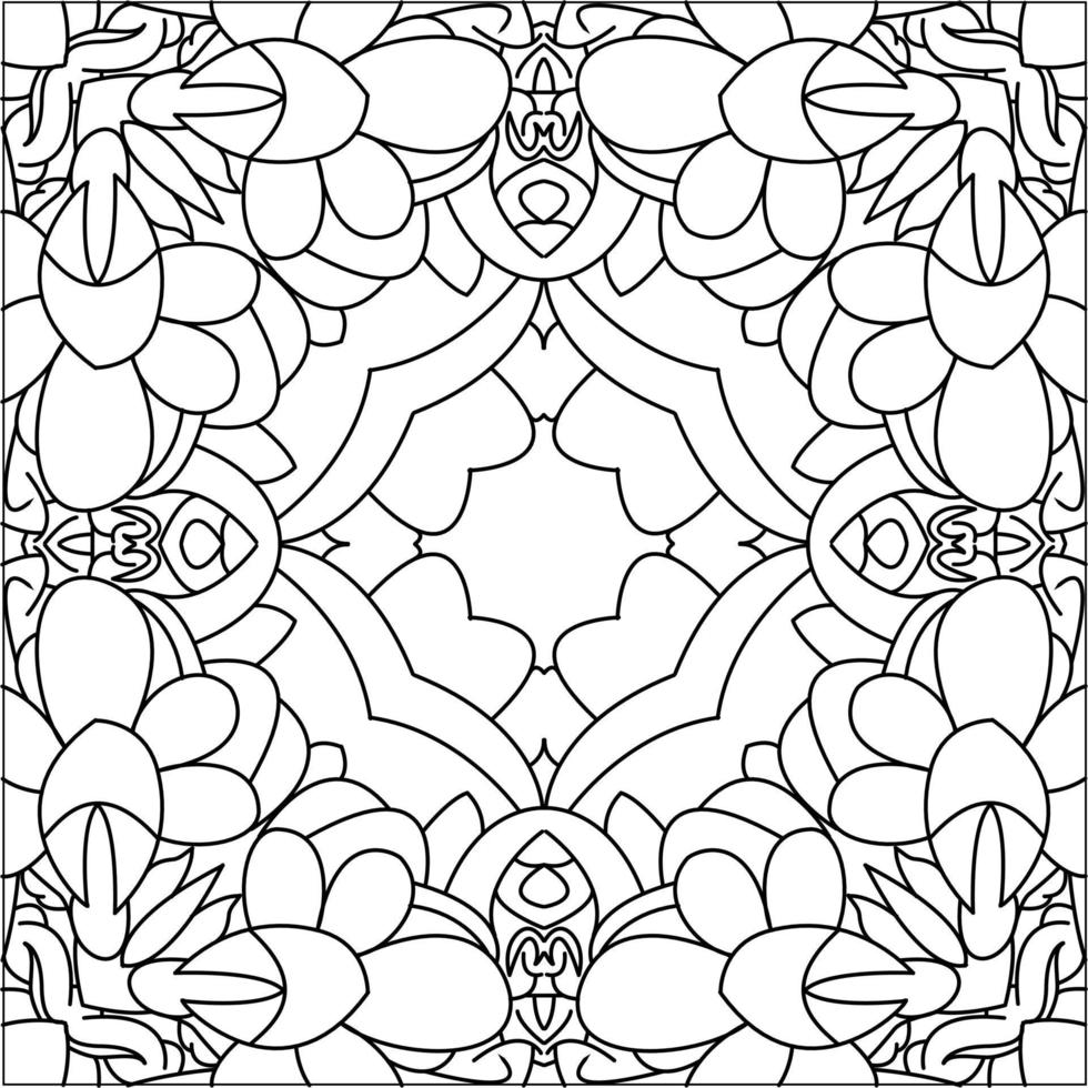 black and white sketch of flora and fauna batik. can be used for various purposes vector