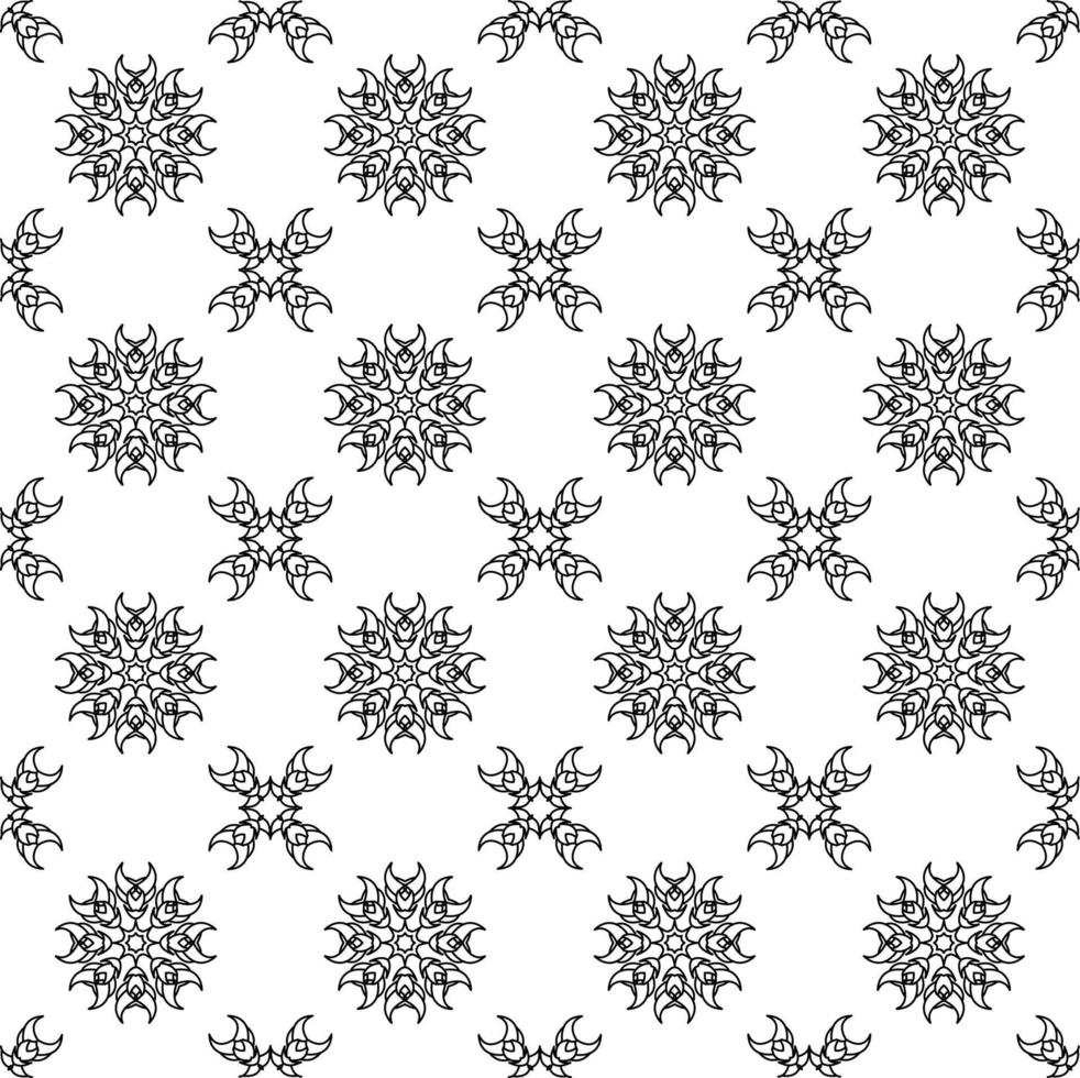 black and white sketch of flora and fauna batik. can be used for various purposes vector