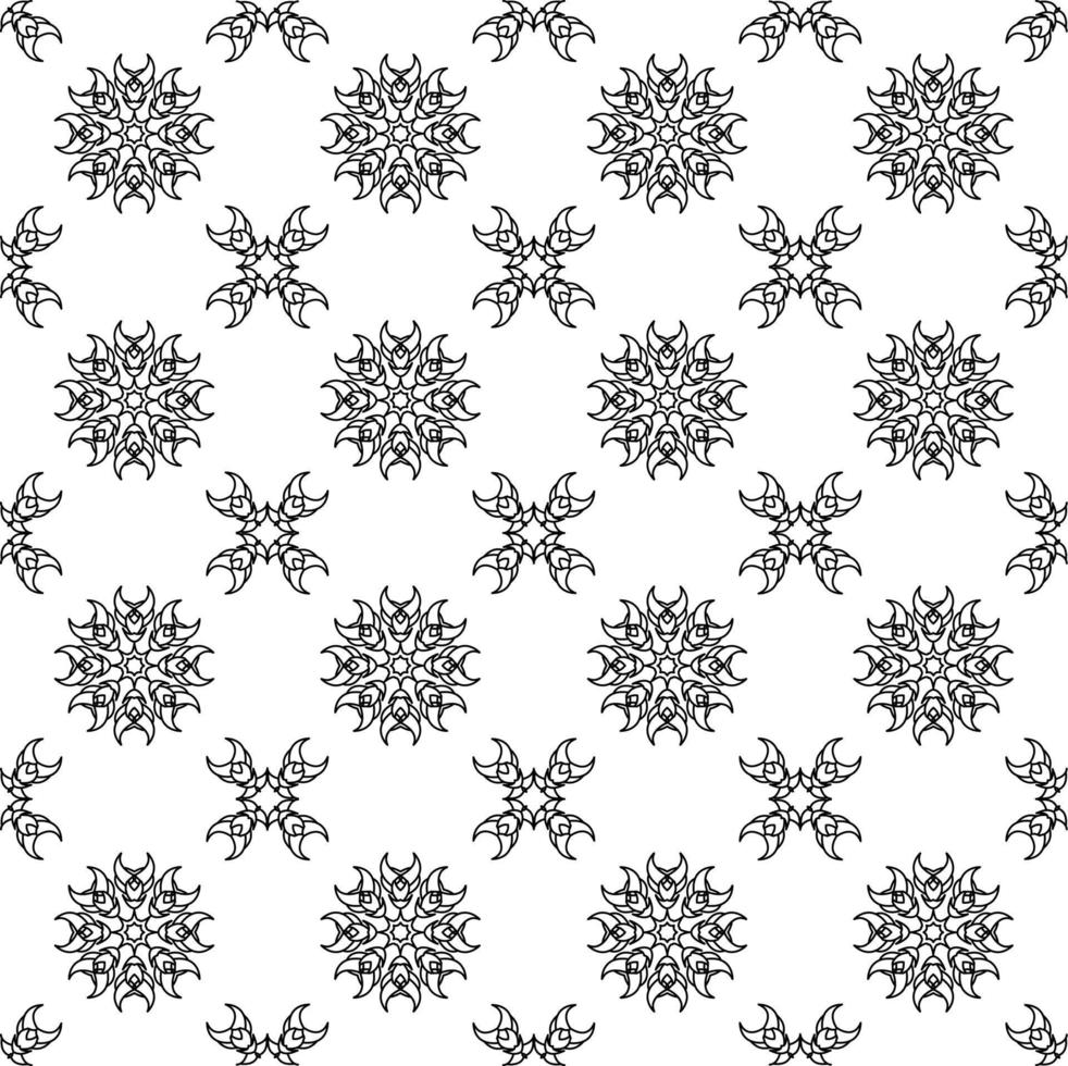 boceto en blanco y negro de flora y fauna batik. se puede utilizar para diversos fines vector