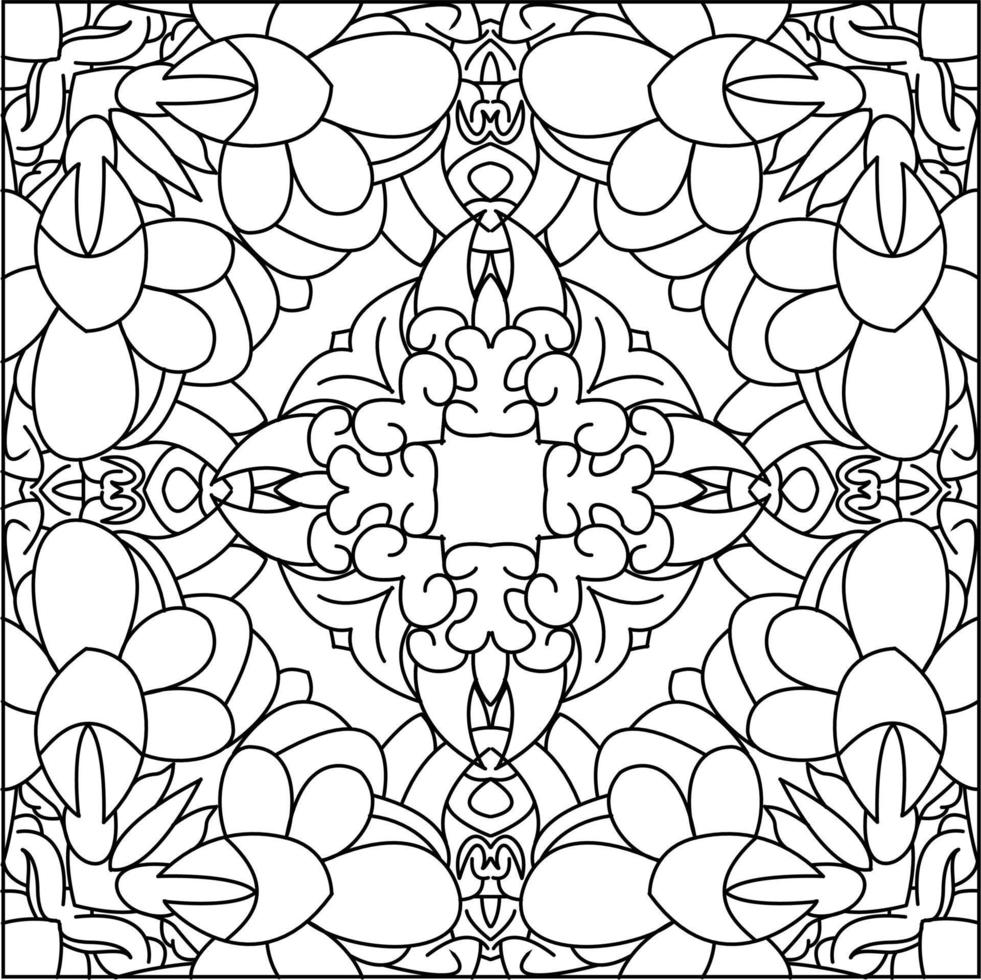 black and white sketch of flora and fauna batik. can be used for various purposes vector
