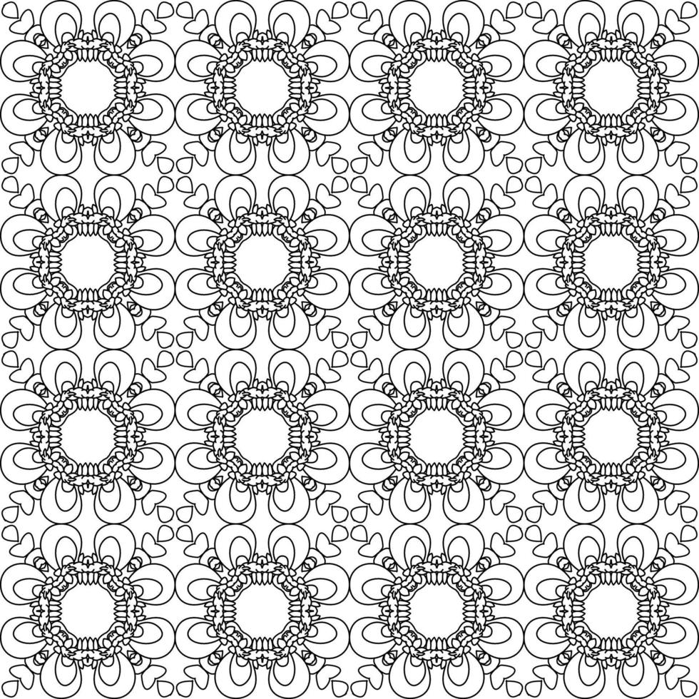 black and white sketch of flora and fauna batik. can be used for various purposes vector
