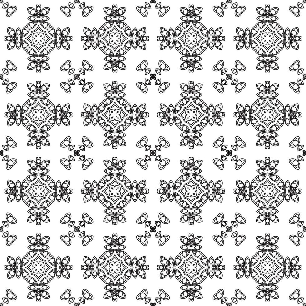 black and white sketch of flora and fauna batik. can be used for various purposes vector