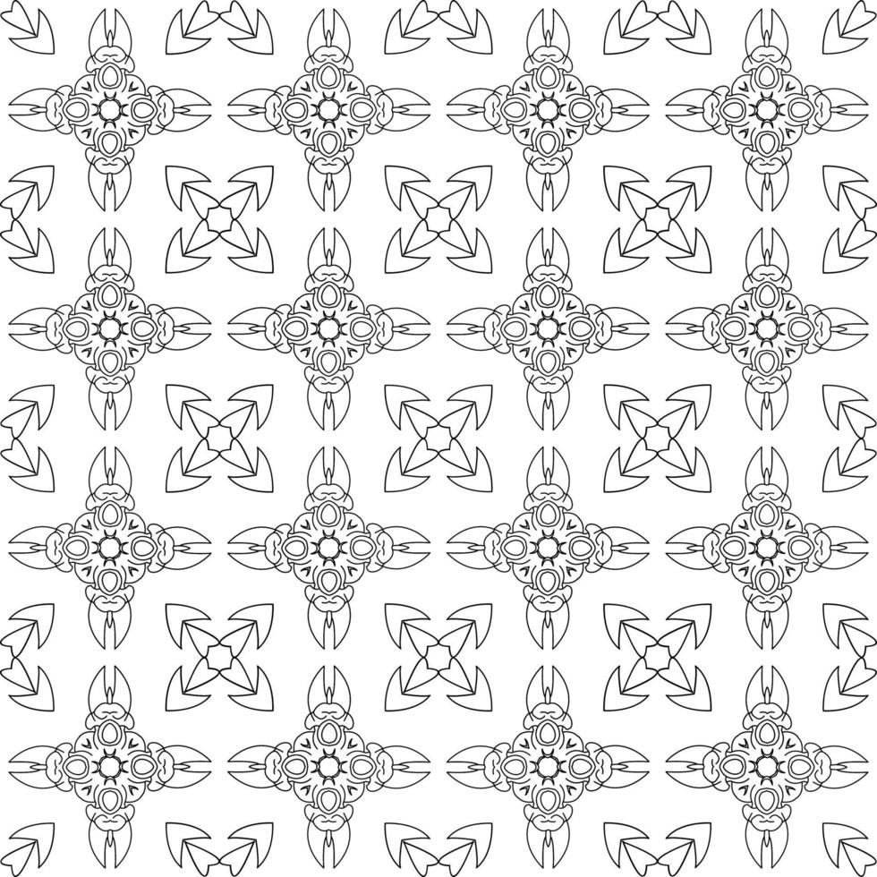 black and white sketch of flora and fauna batik. can be used for various purposes vector