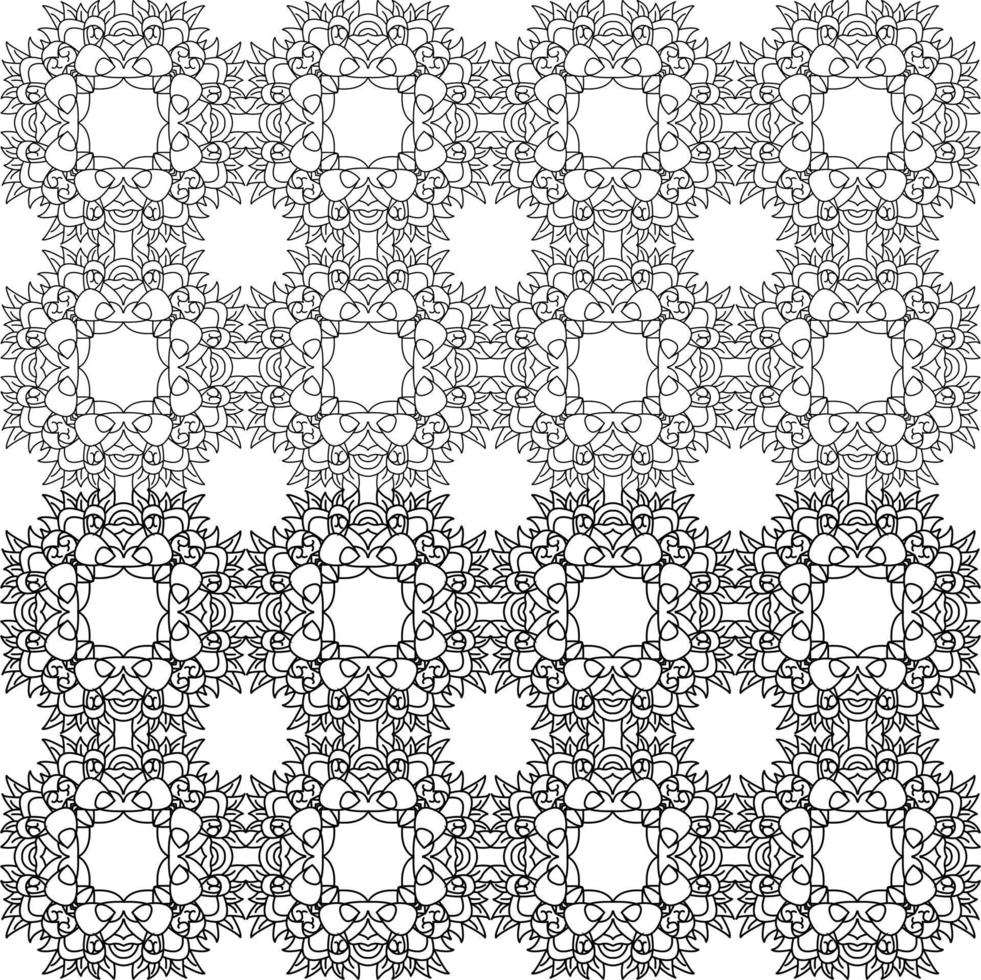 black and white sketch of flora and fauna batik. can be used for various purposes vector