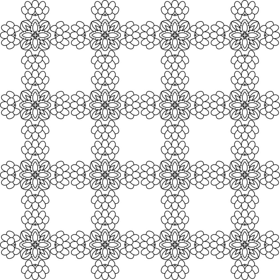 black and white sketch of flora and fauna batik. can be used for various purposes vector