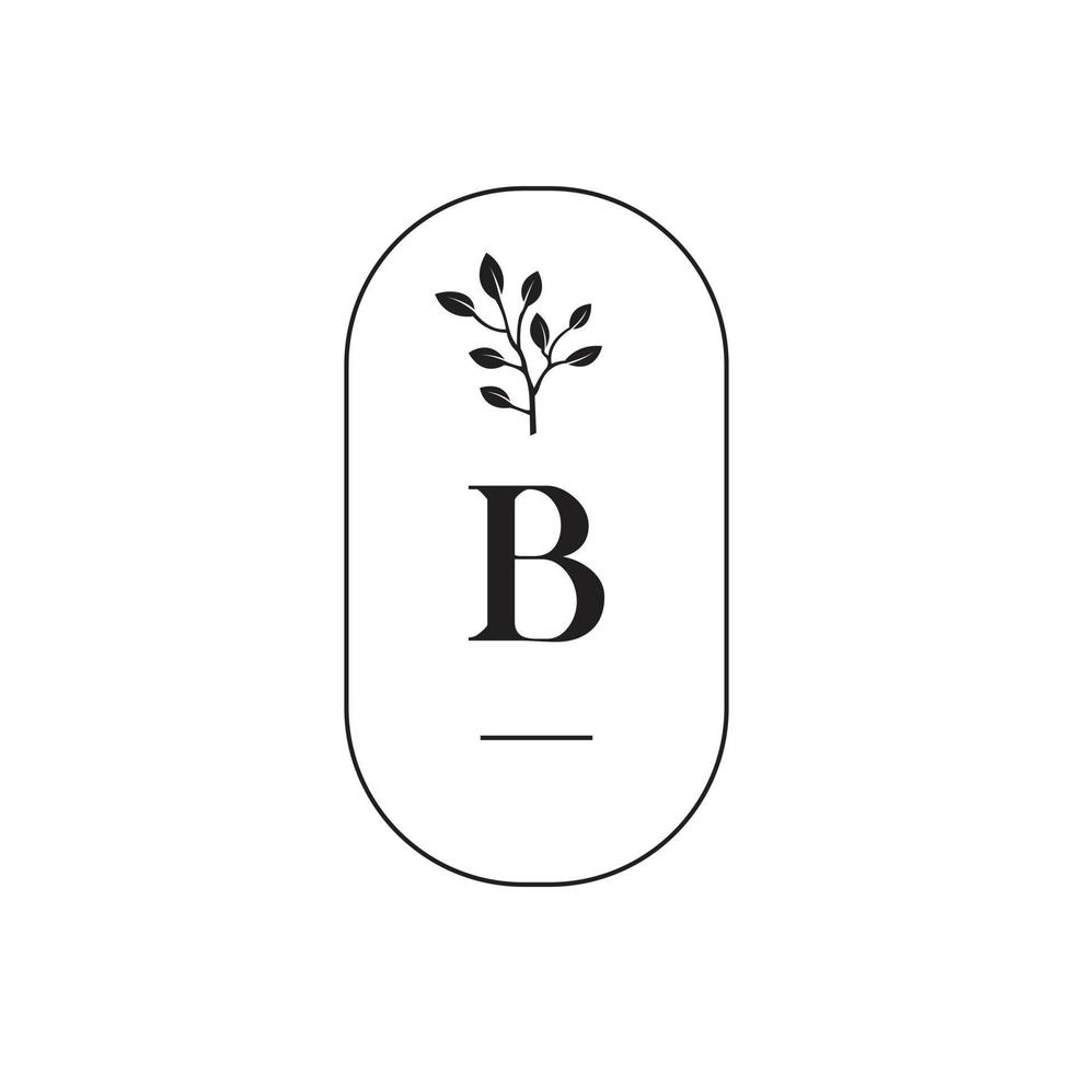 logotipos b con conceptos de hojas, naturales, femeninos y modernos vector
