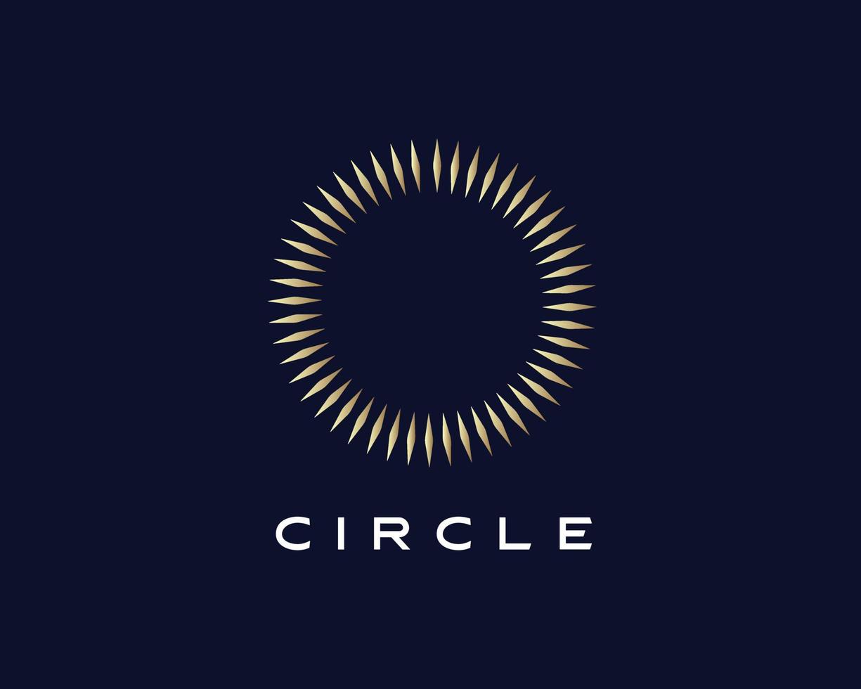 inspiración de diseño de logotipo de lujo brillante azul circular de tecnología vector